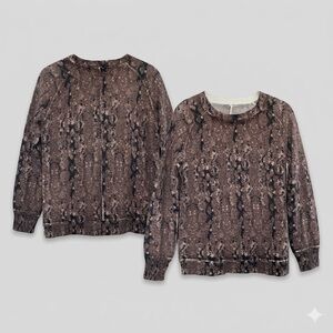 Free People We The Free, 100% Cashmere Snake Skin  Sweater Grey XS (oversized)